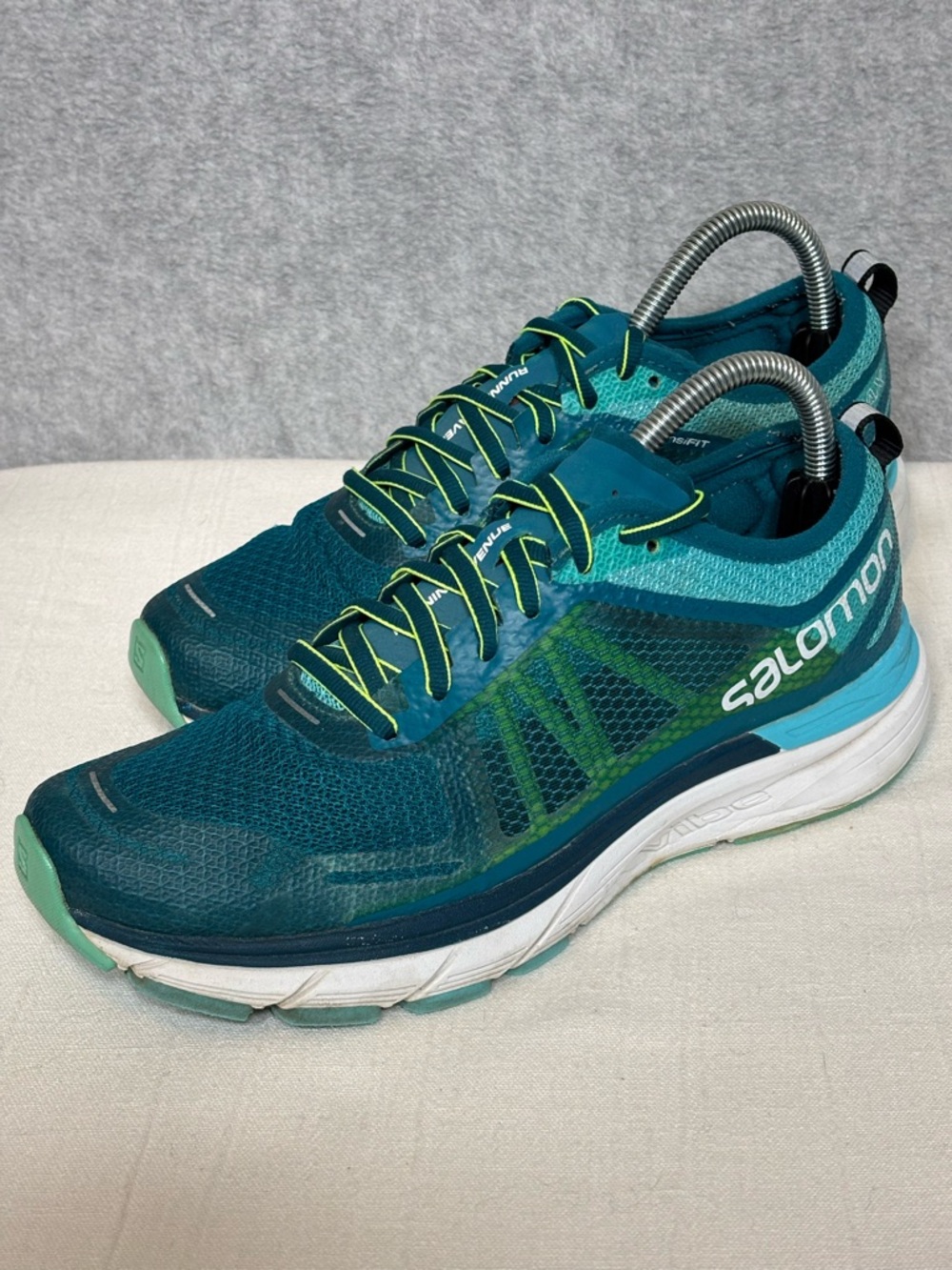 Salomon Sonic RA Max Road Running Athletic Shoes-Blue/Teal/Yellow-Women Size 9 - Picture 4 of 10